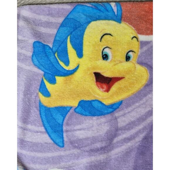 Disney Princess Little Mermaid Fleece Throw Blanket 46"x60" Ariel, Sebastian - Picture 4 of 8